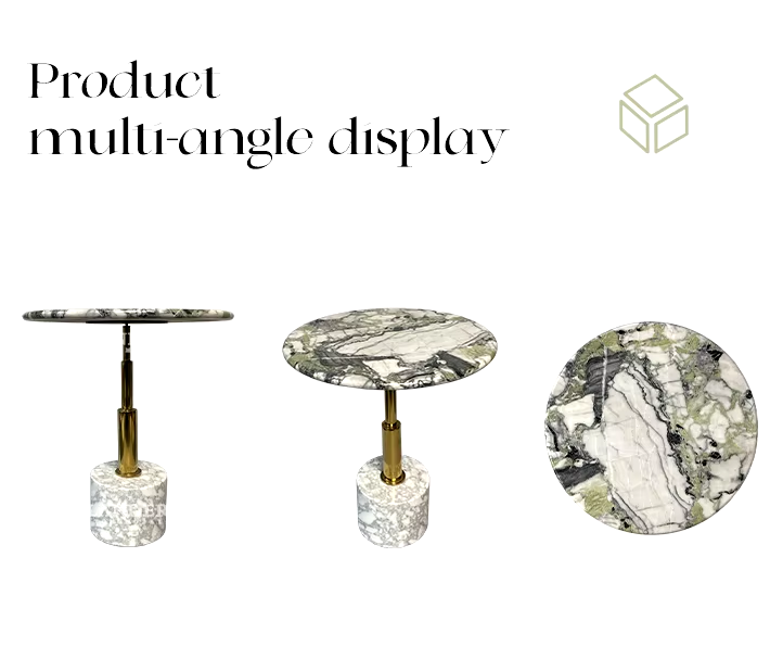 Luxury Modern Coffee Table With Natural Marble, Side Tables For Living Room - Cloudy-GCC Home Center