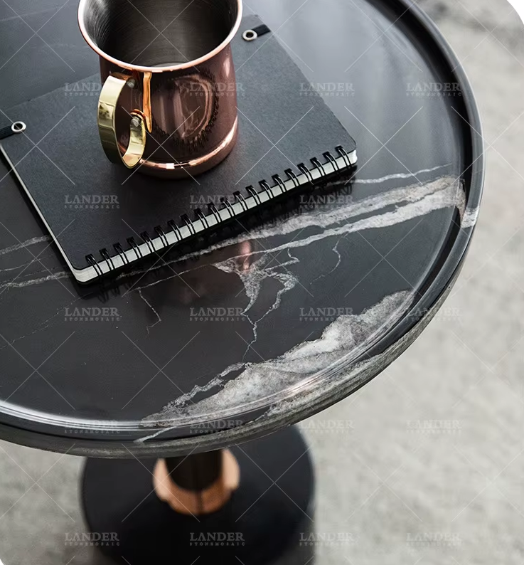 Luxury Modern Coffee Table With Natural Marble, Side Tables For Living Room - Cloudy-GCC Home Center