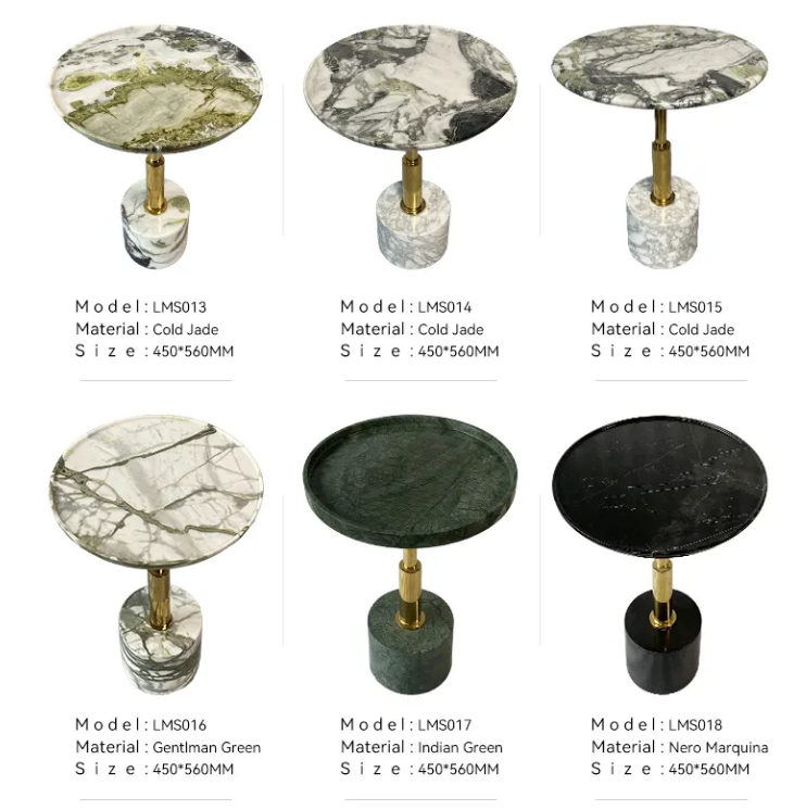 Luxury Modern Coffee Table With Natural Marble, Side Tables For Living Room - Cloudy-GCC Home Center