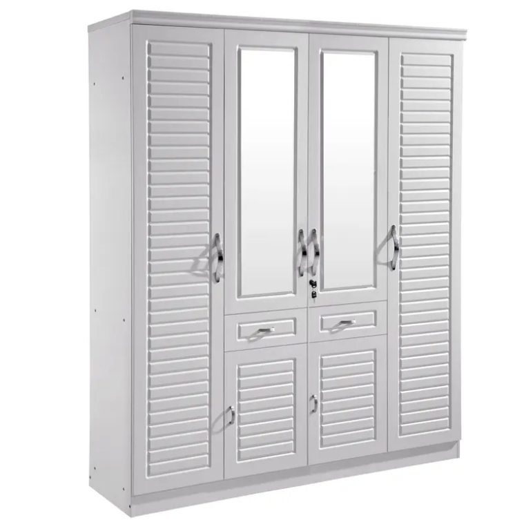 MDF Bedroom 3 Door Wardrobe - White, PVC Finished-GCC Home Center