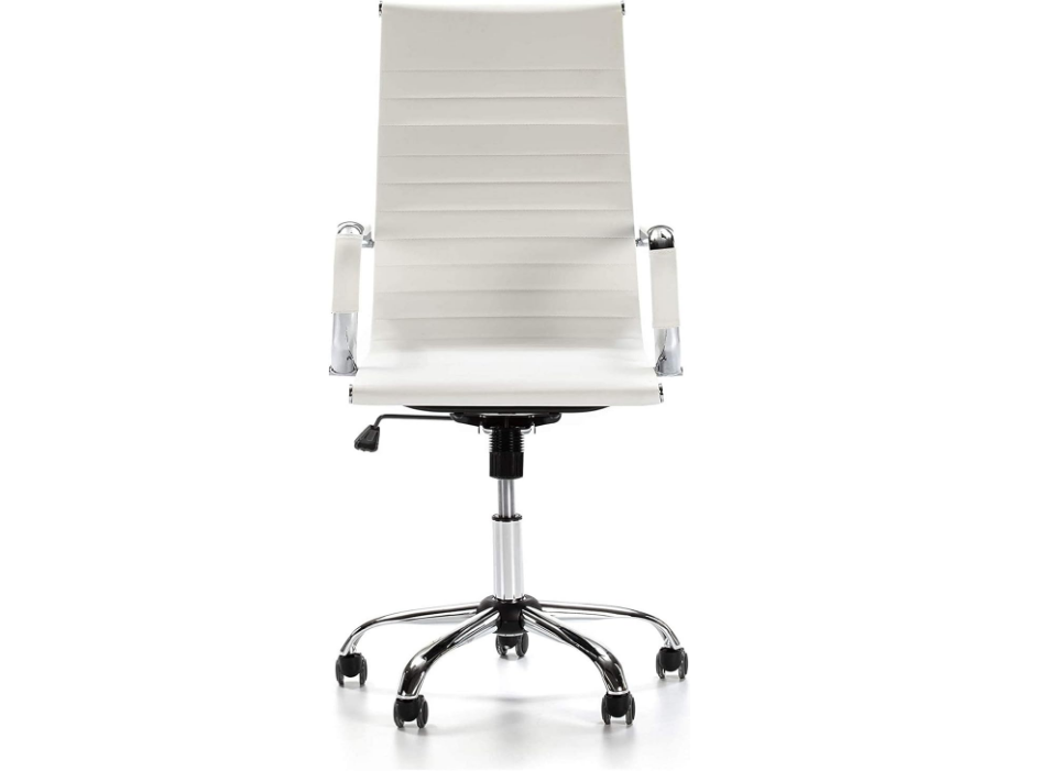 Ergonomic Office Chair with Height Adjustable Seat, PU Chrome High-Back-GCC Home Center