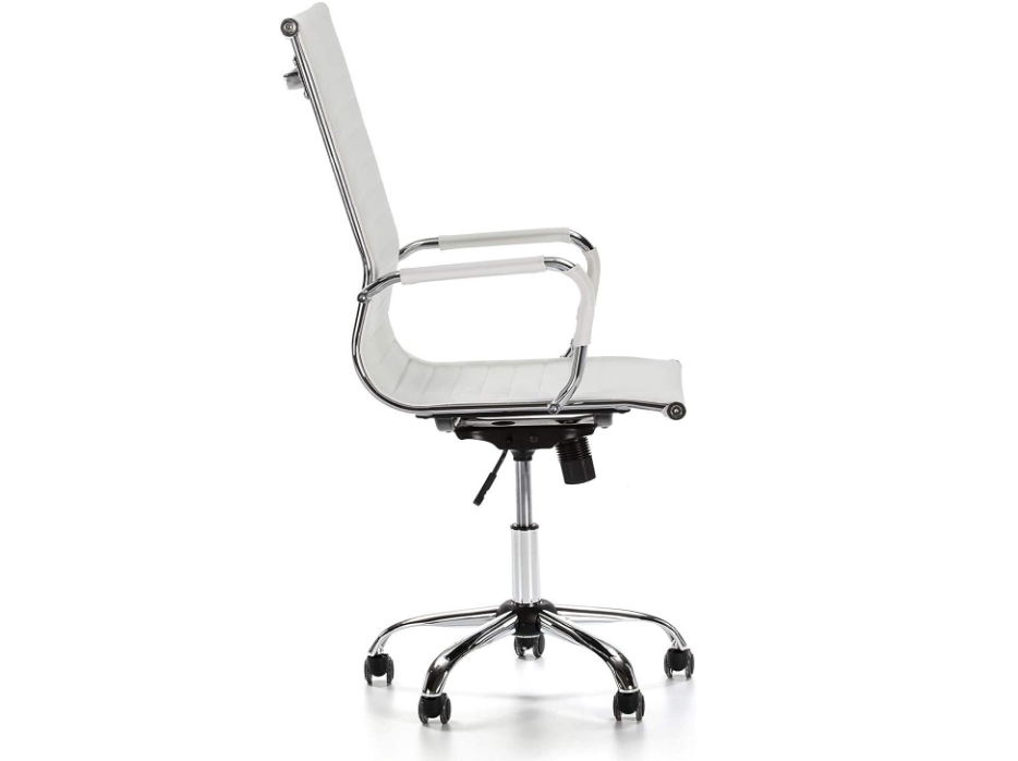 Ergonomic Office Chair with Height Adjustable Seat, PU Chrome High-Back-GCC Home Center