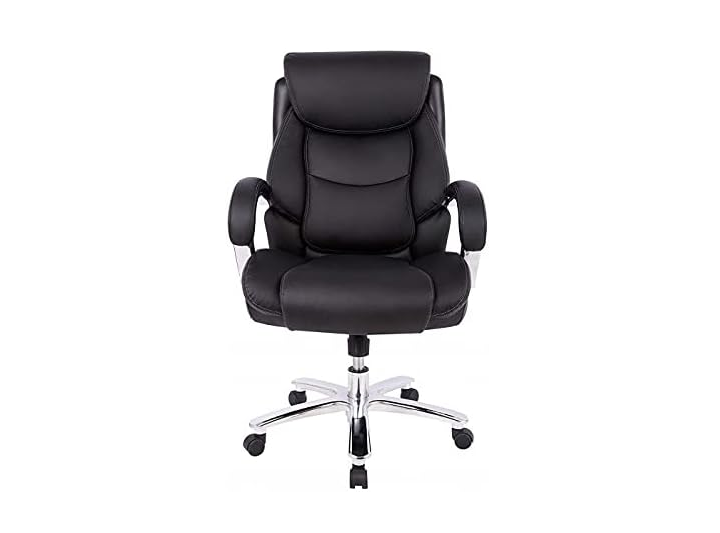 Modern PU Leather Ergonomic Executive High Back Chair - Black-GCC Home Center