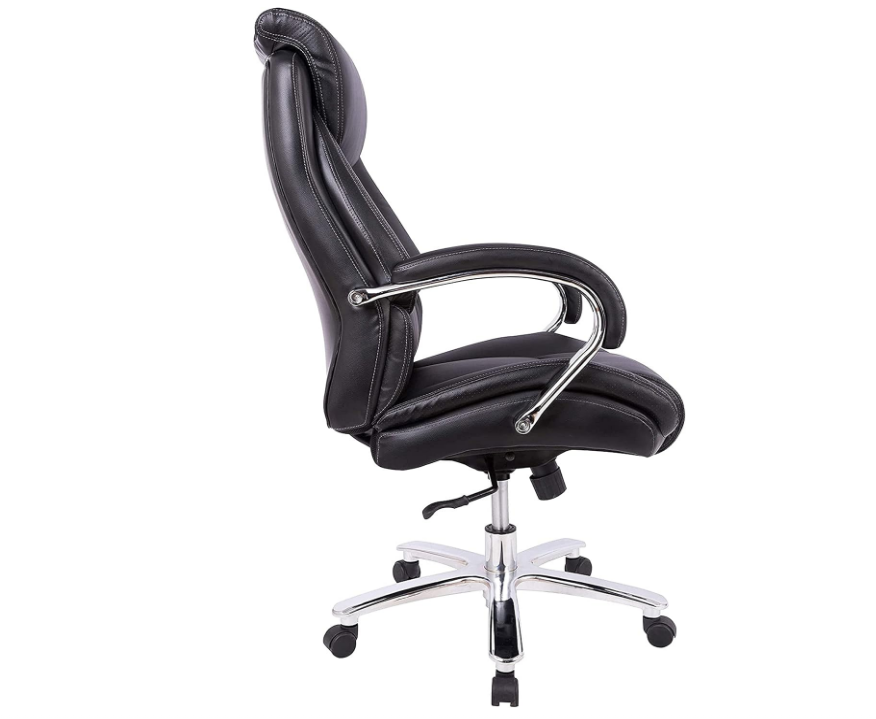 Modern PU Leather Ergonomic Executive High Back Chair - Black-GCC Home Center