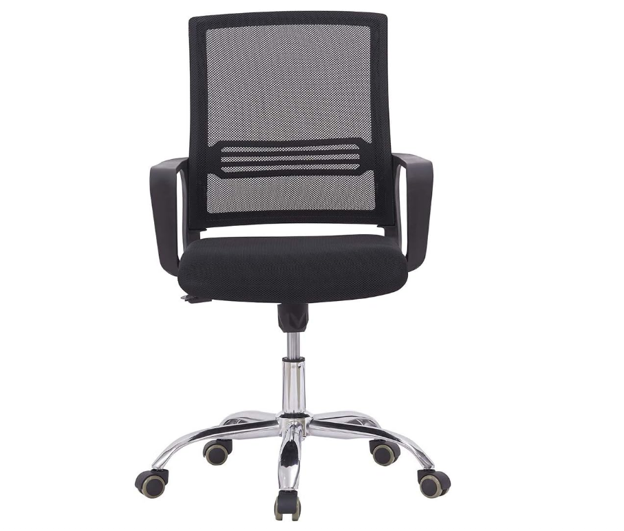 Low Back Mesh Chair With Lumbar Support - Black-GCC Home Center