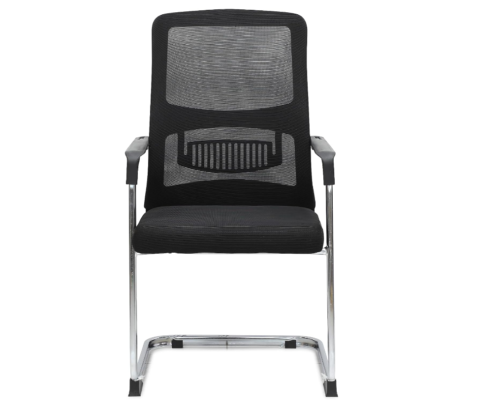 Executive Mesh Visitor Chair for Office, With Steel Frame & Modern Design - Black-GCC Home Center