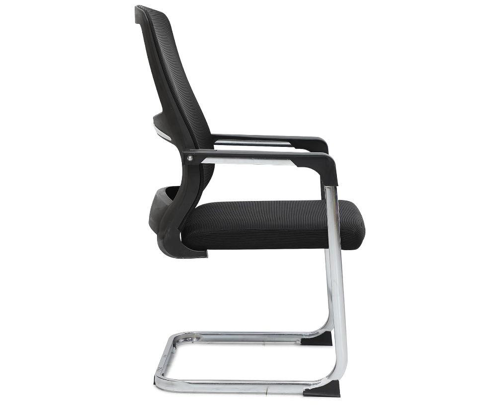 Executive Mesh Visitor Chair for Office, With Steel Frame & Modern Design - Black-GCC Home Center