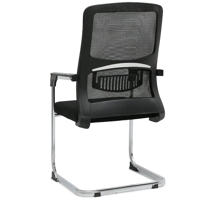 Executive Mesh Visitor Chair for Office, With Steel Frame & Modern Design - Black-GCC Home Center