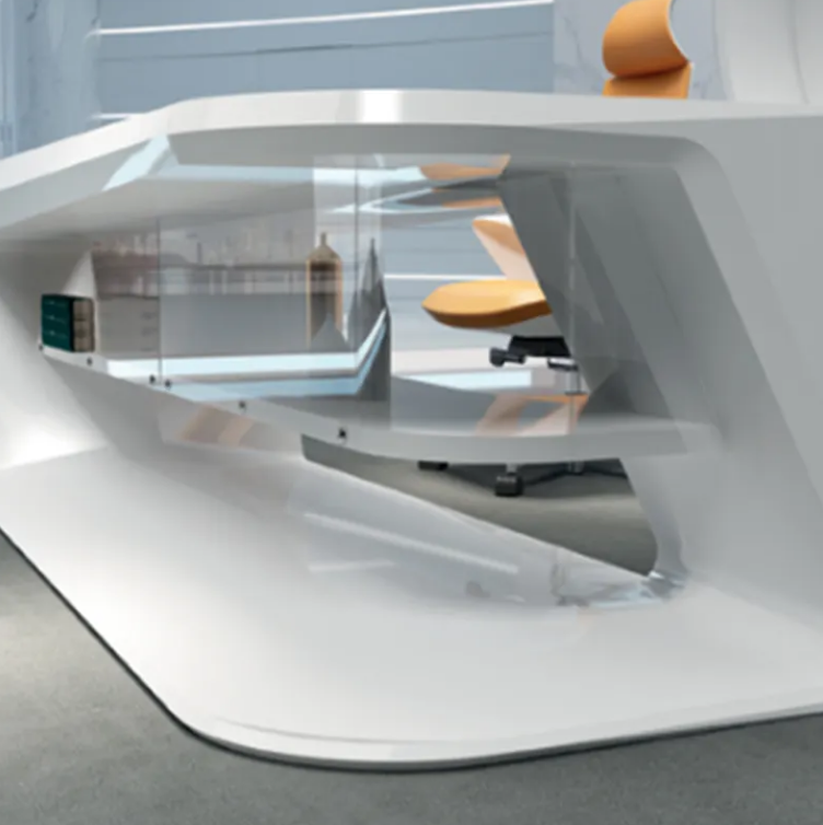 High-End Executive Office Desk with Filing Cabinet, Walnut Finish, Modern CEO Workstation-GCC Home Center