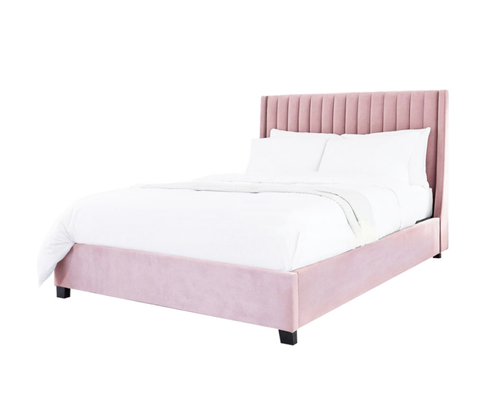 Arabell Wingback Velvet Bed-GCC Home Center