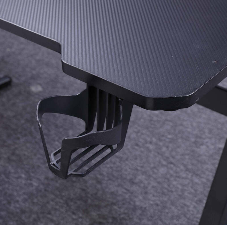Gaming Desk Embeded Carbon Fiber RGB D-Shaped Black-120cm-GCC Home Center