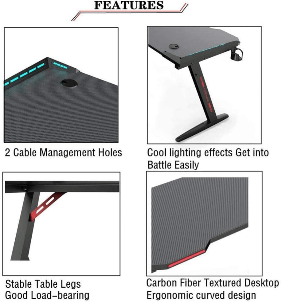 Gaming Embeded Carbon Fiber Y-Shaped Black-GCC Home Center