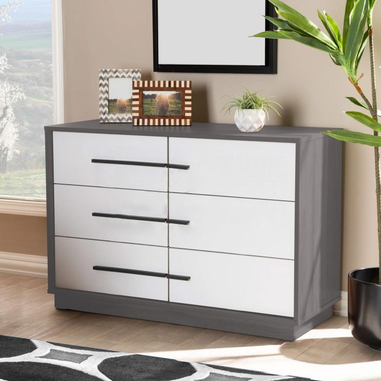 Horizontal Modern 6-Drawer Dresser-GCC Home Center