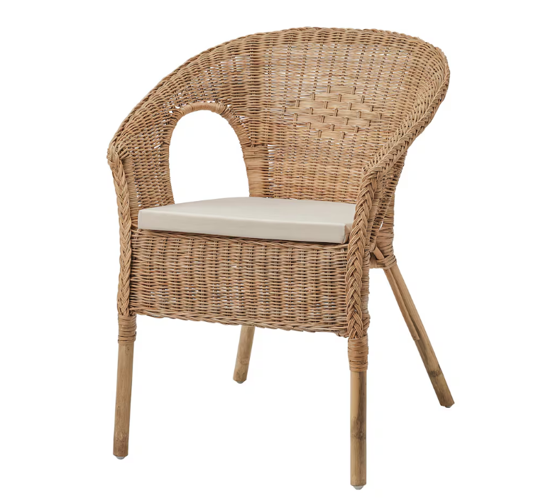 Armchair with cushion, rattan/Norna natural-GCC Home Center