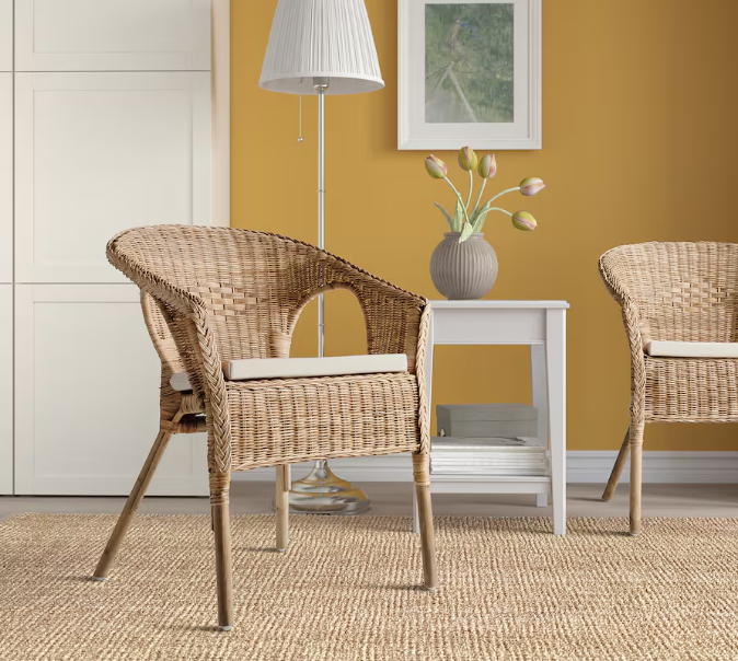 Armchair with cushion, rattan/Norna natural-GCC Home Center