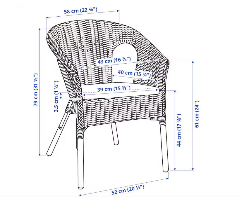 Armchair with cushion, rattan/Norna natural-GCC Home Center