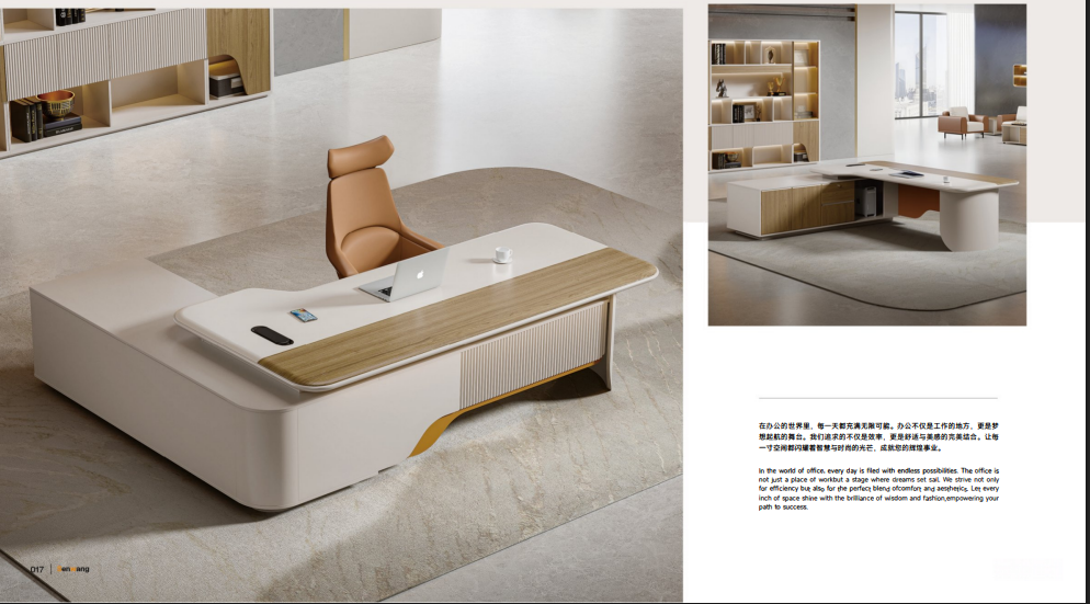 COOLBABY Luxury L Shaped Desk Office Furniture Minimalist Workbench Modern CEO Office Executive Desk 280*210 cm