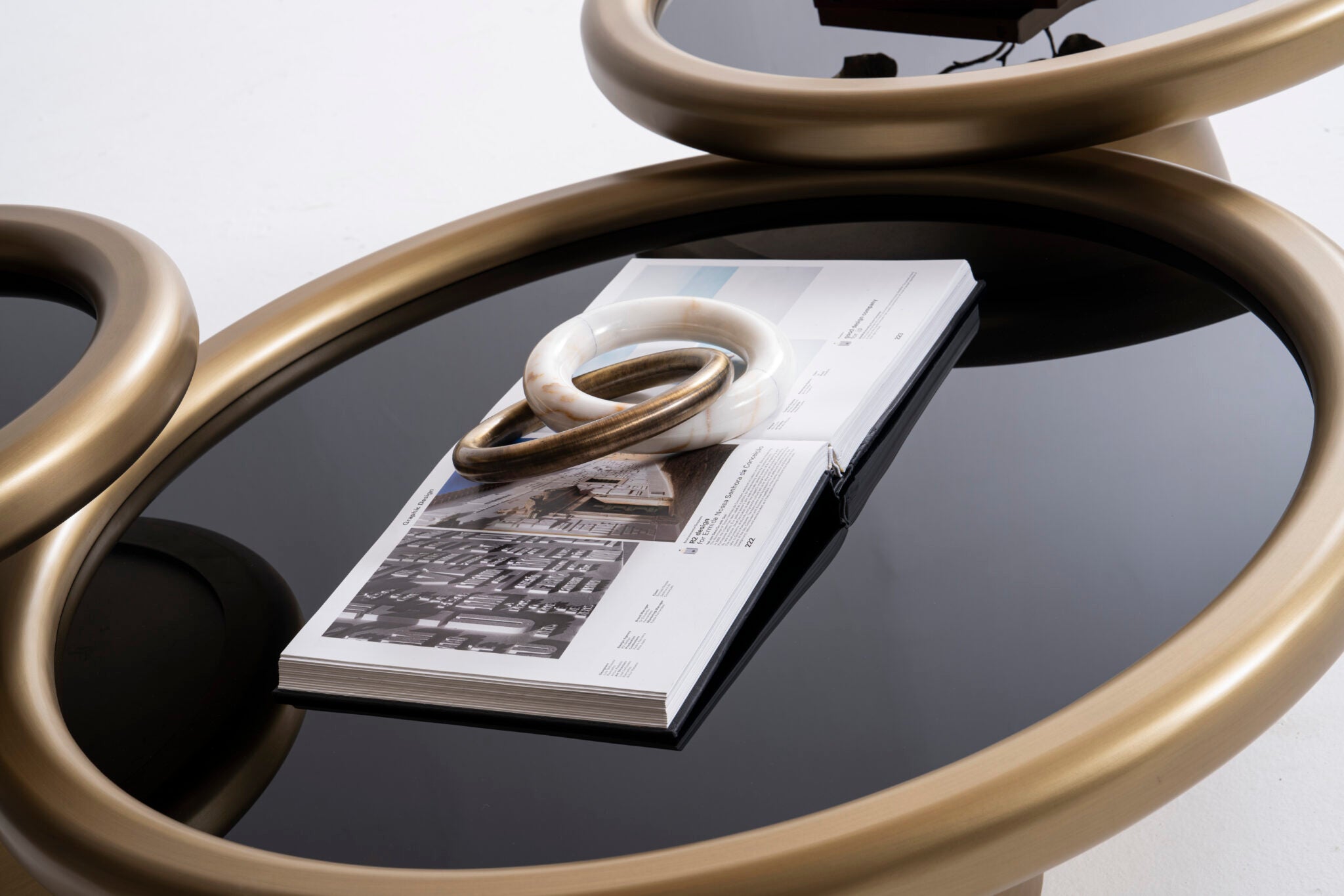 Gold Black Coffee Table Set – Modern Elegance in Three Sizes
