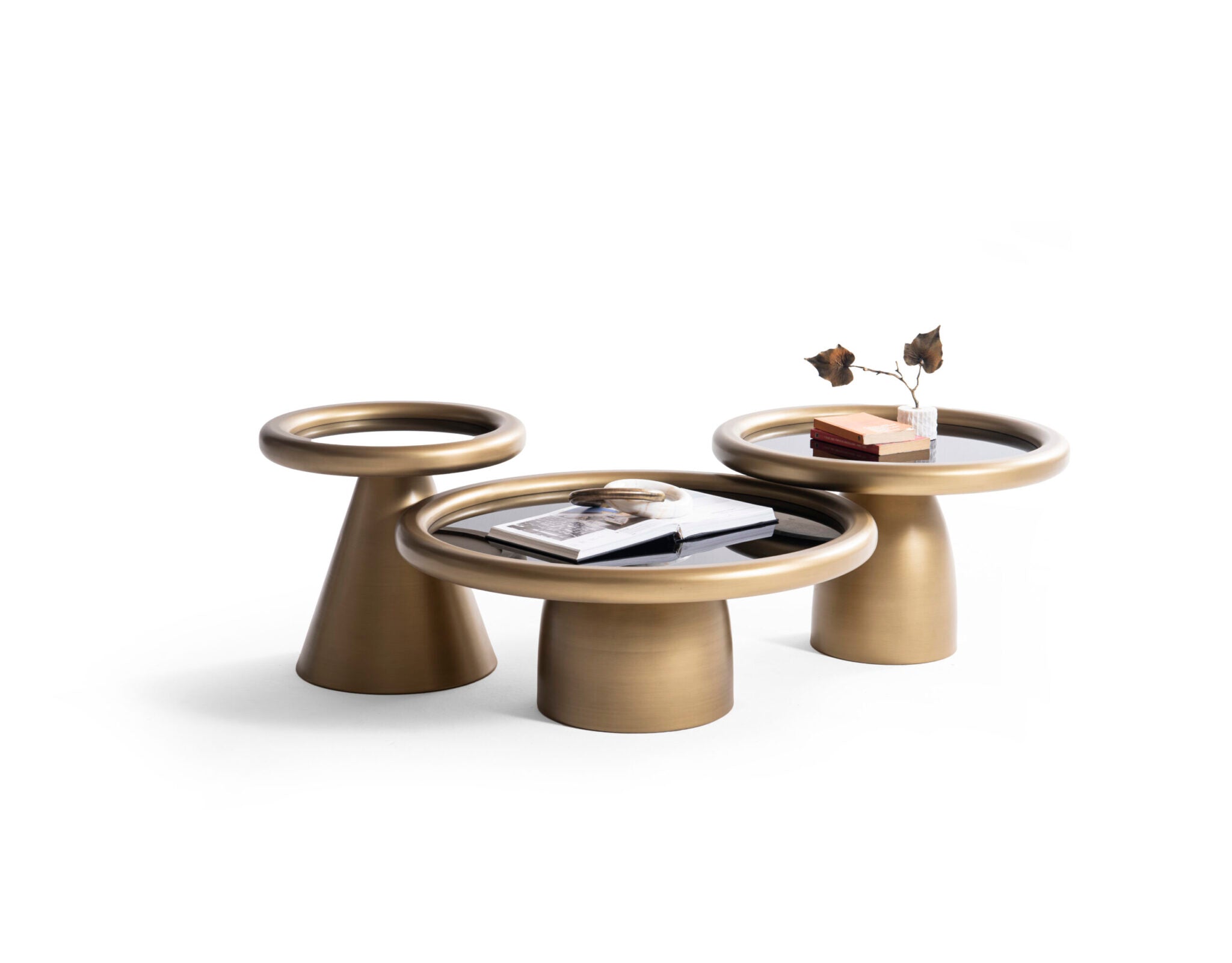 Gold Black Coffee Table Set – Modern Elegance in Three Sizes
