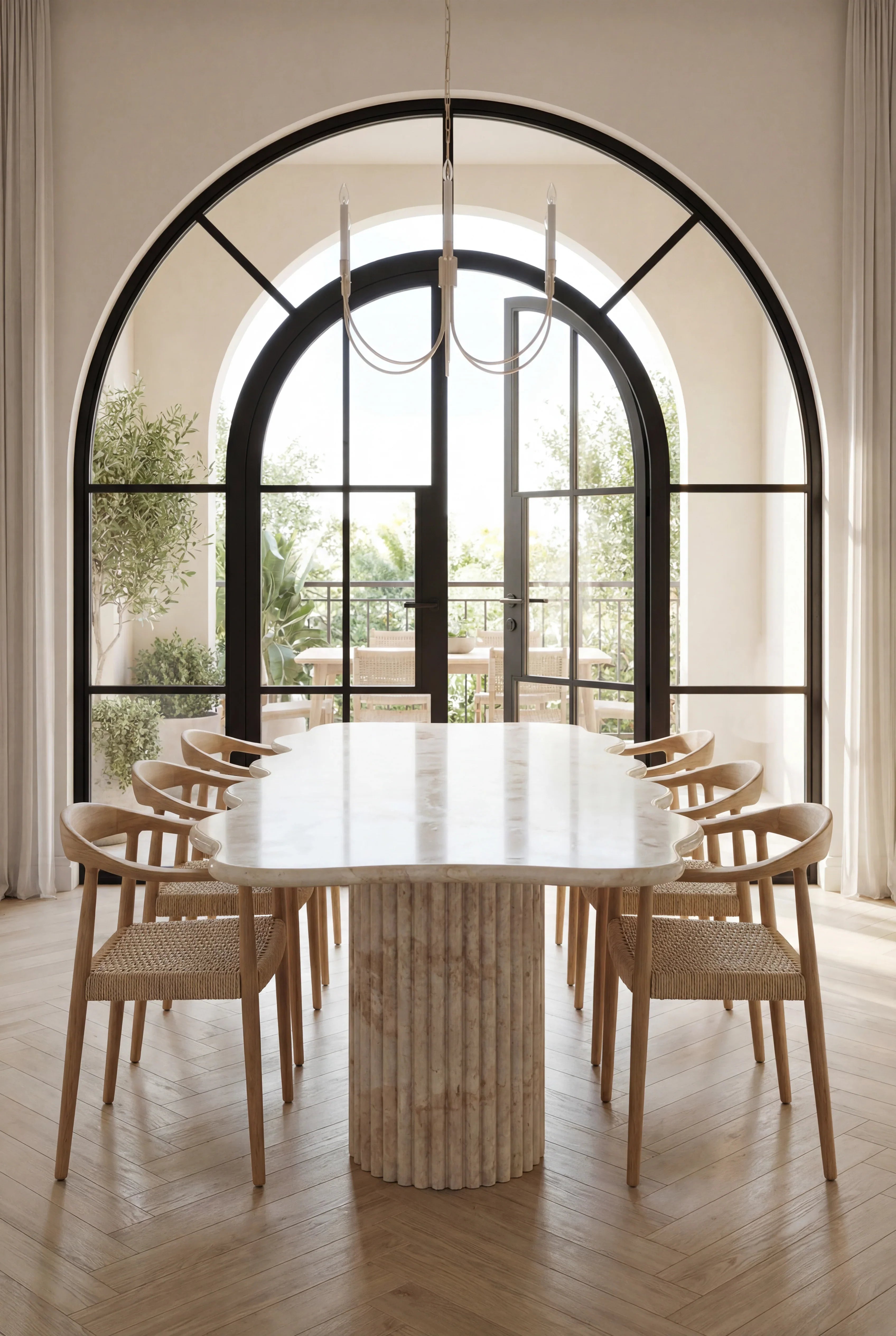 Luxury Jerusalem Stone Irregular Top Dining Table