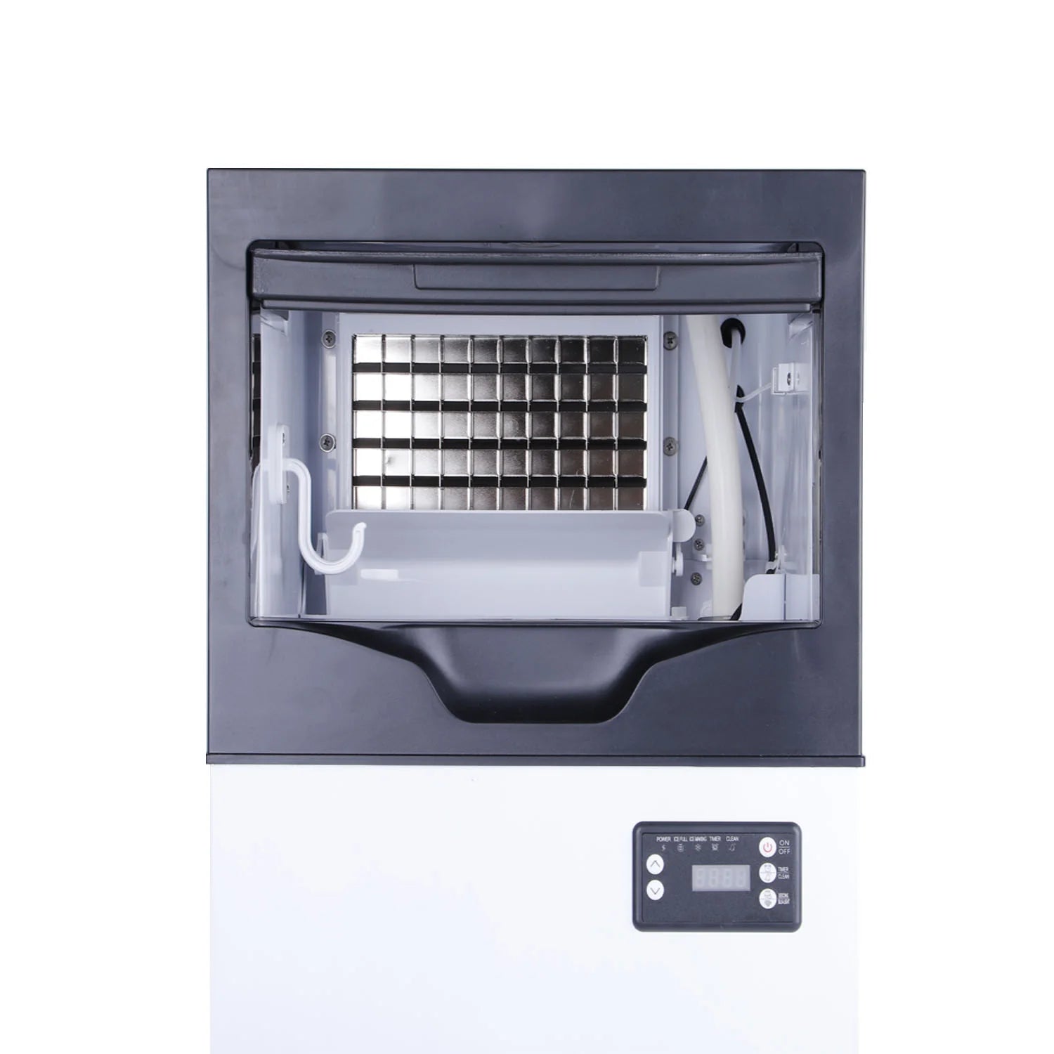 Coolbaby Commercial lce Maker lce Machine Self Clean, 66 Cubes per Batchin 11-18 Minutes 80-100KG/24H,15KG Storage Bin, Advanced LCD Panel