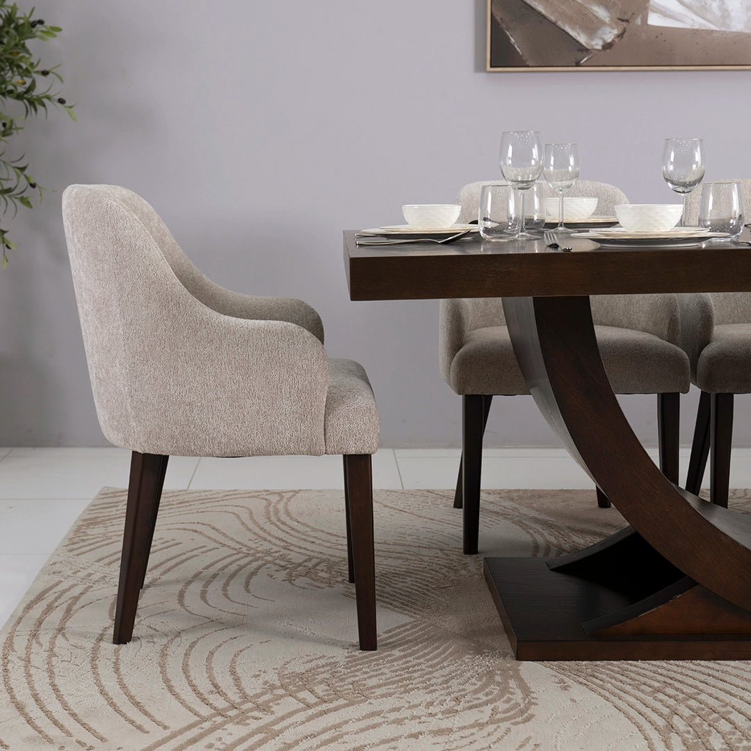 Solid Wood 8-Seater Dining Set – Brown