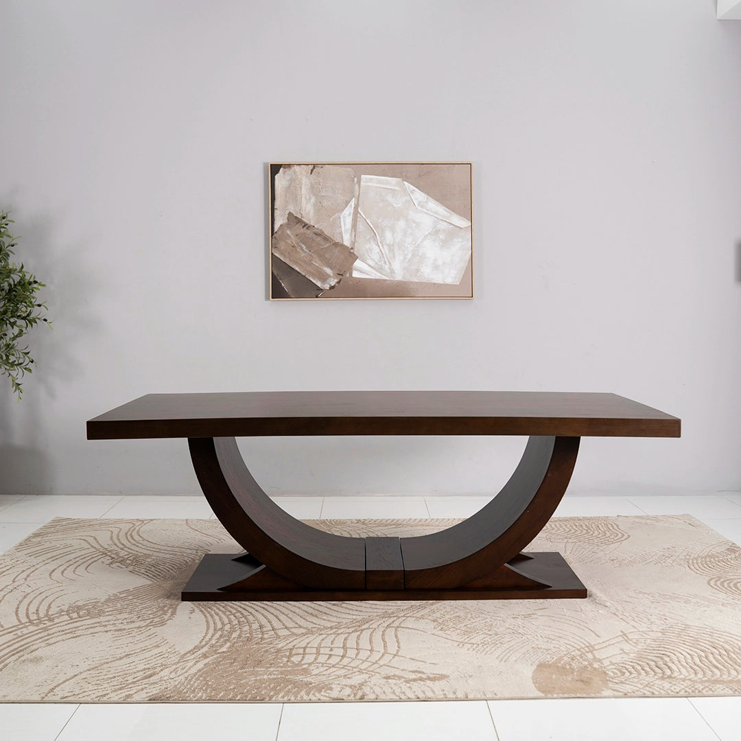 Solid Wood 8-Seater Dining Set – Brown