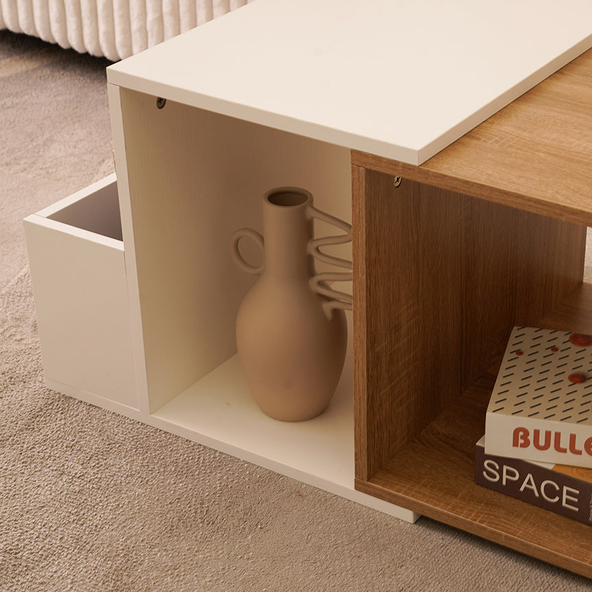 Modern Oak & White Coffee Table