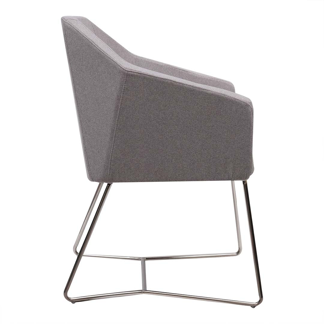 Ergonomic Cushion Dining Chair With Stainless Steel Leg-GCC Home Center