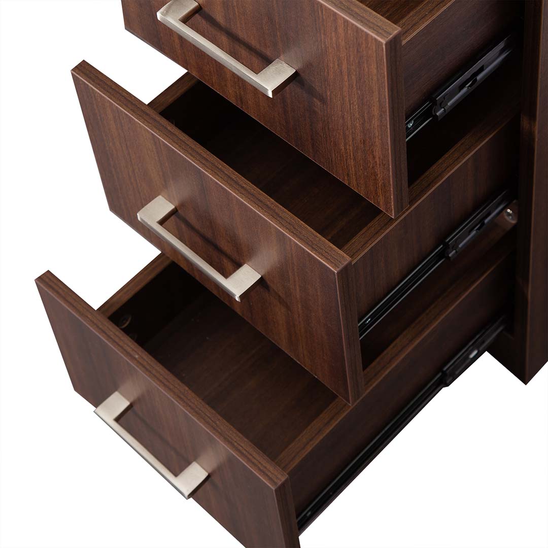 Modern Office Table with Attached Drawers, For Both Office And Home - Brown-GCC Home Center