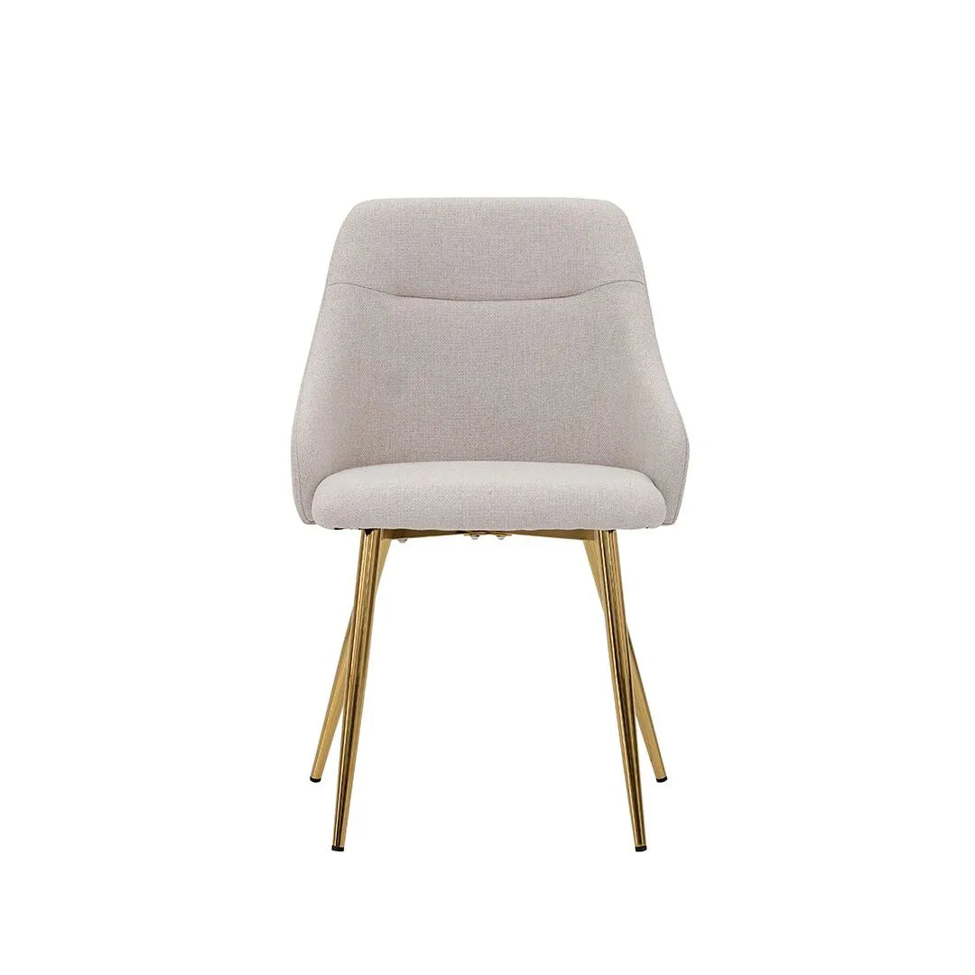 6-Seater Dining Set – Gold & Beige
