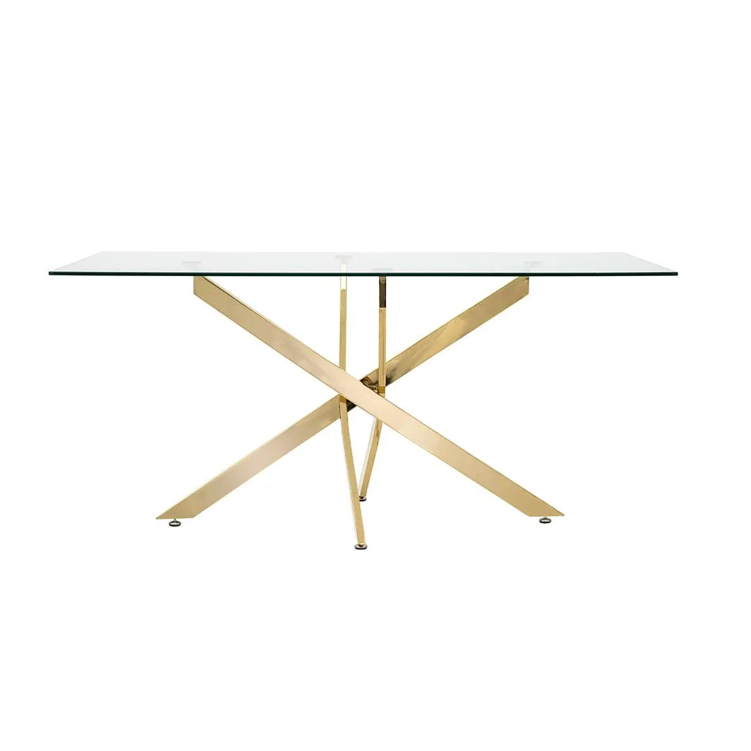 6-Seater Dining Set – Gold & Beige