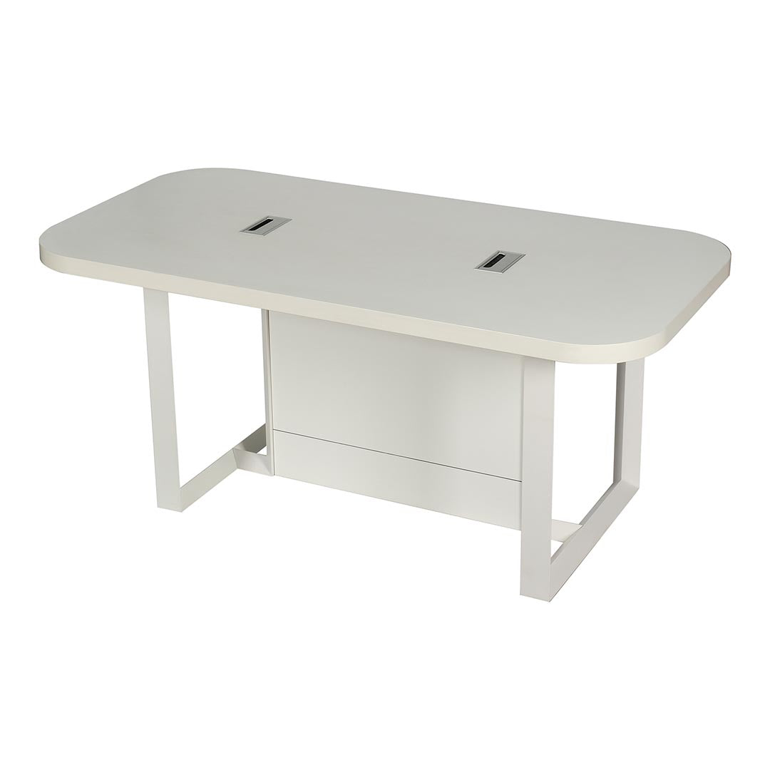 Elegant Meeting Table, Office Desk For Workstations - White-GCC Home Center