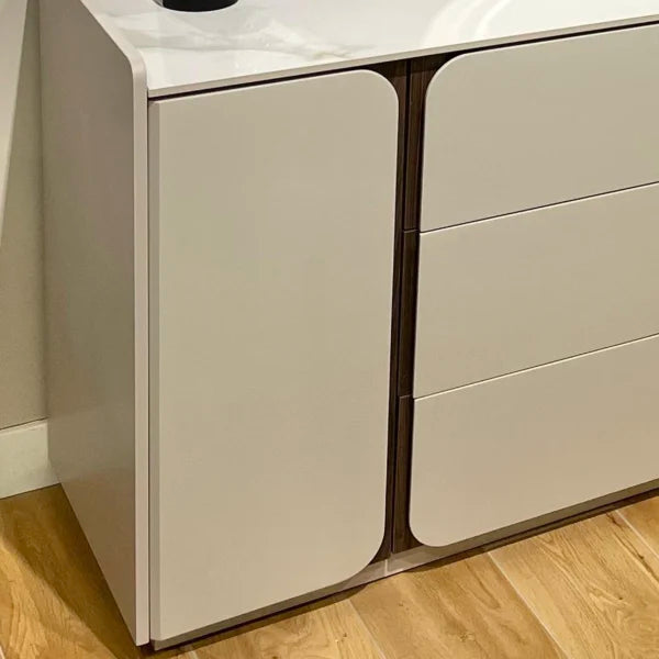Stylish Mila Dresser with Round Mirror