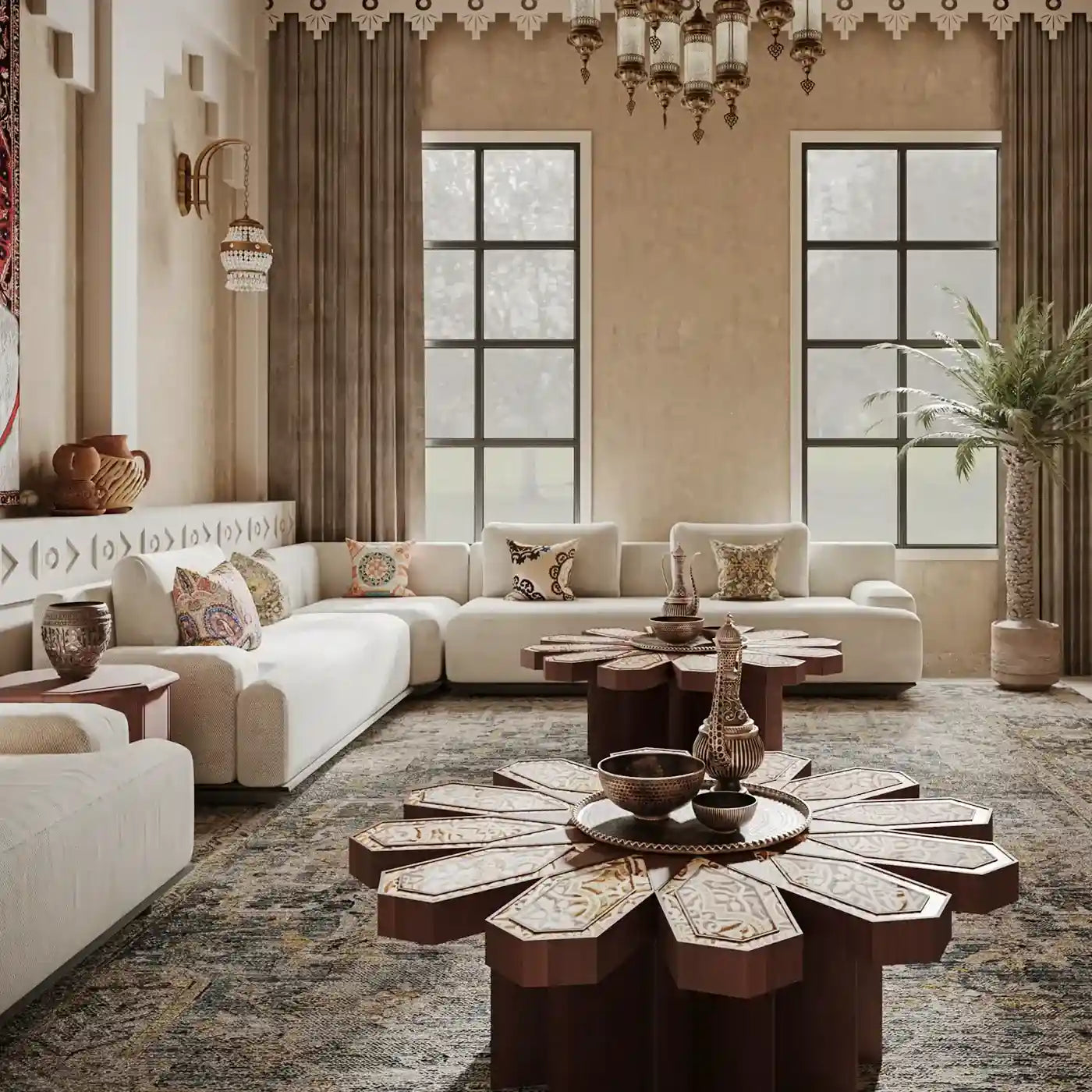 Solid Wood Modern Design Arabic Majlis