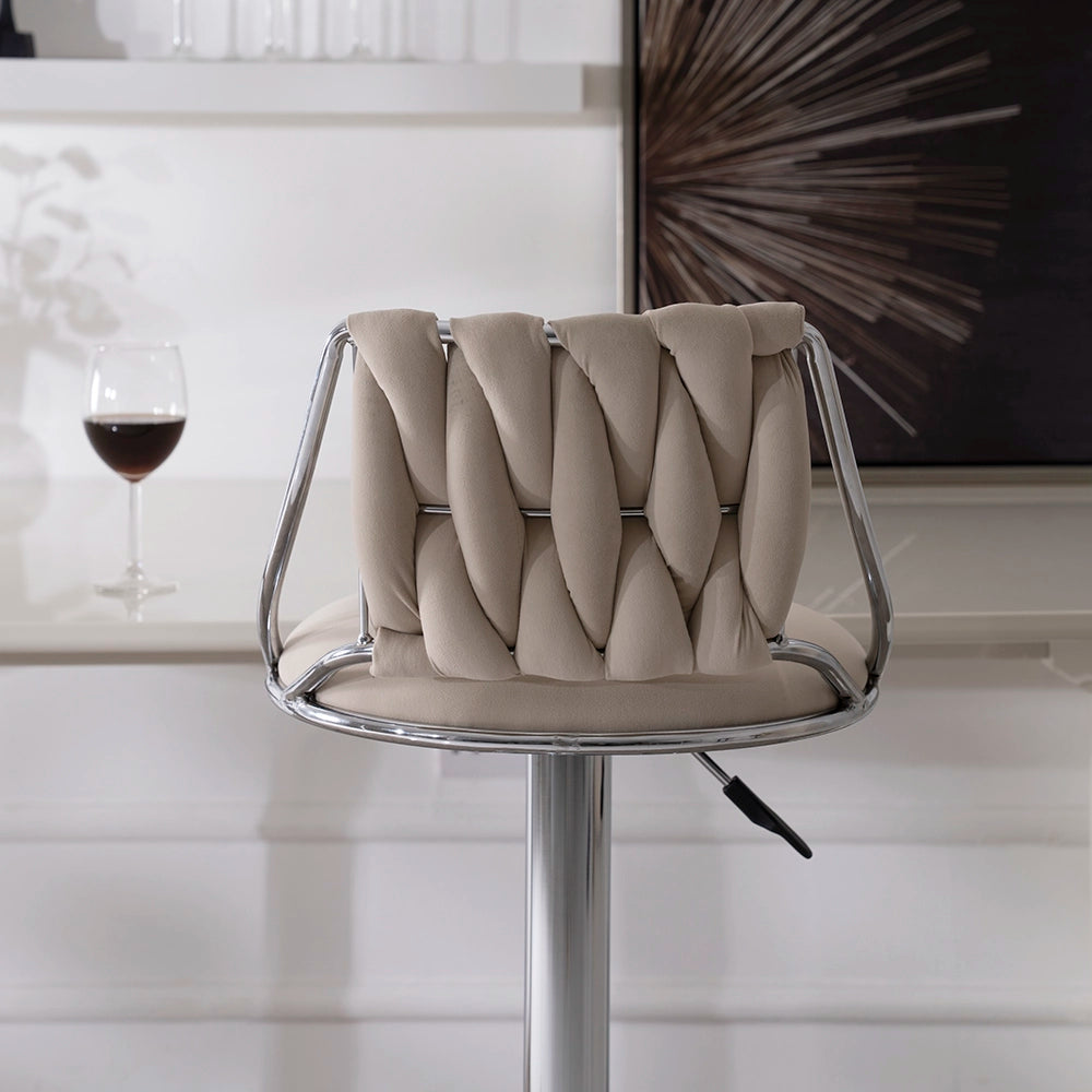 Velvet Fabric Bar Chair