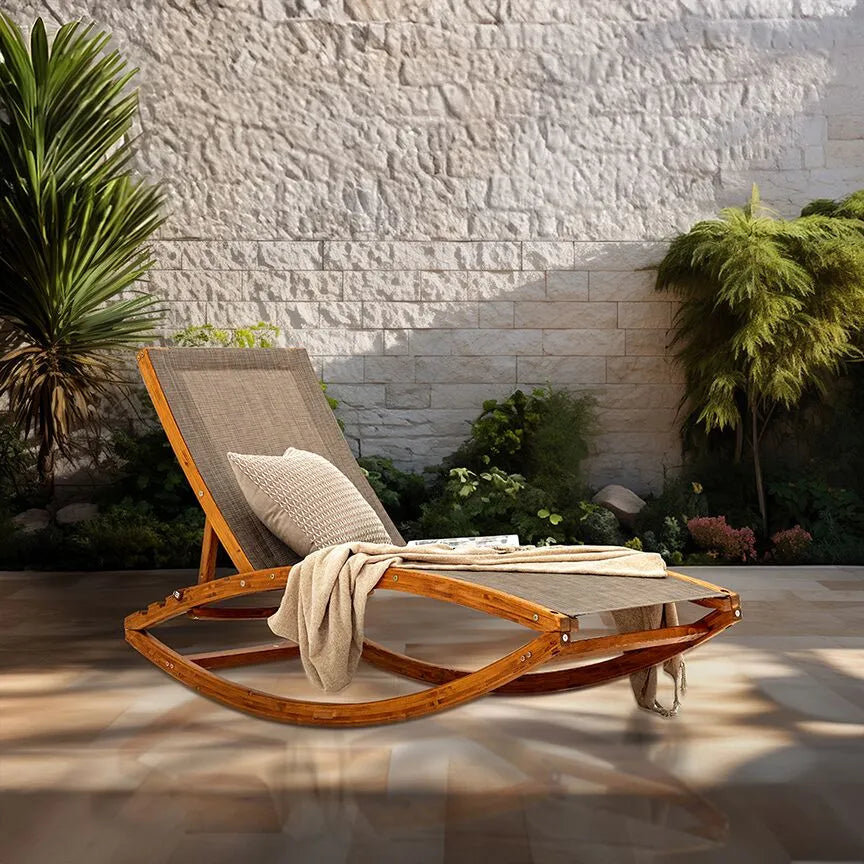 Rocking Sun Lounger – Brown (Homestead Style)
