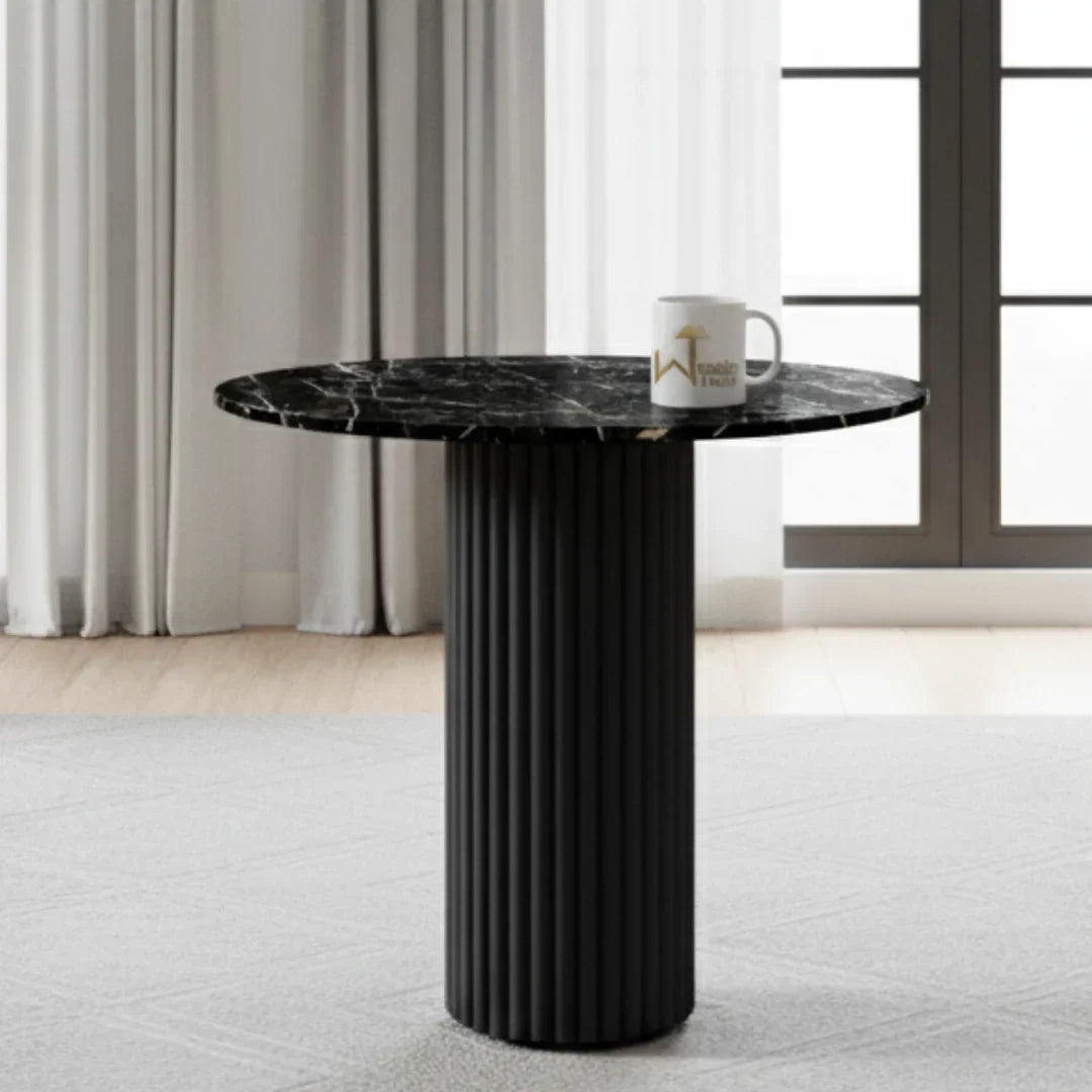 Luxe Round Dining Table with Marble Top