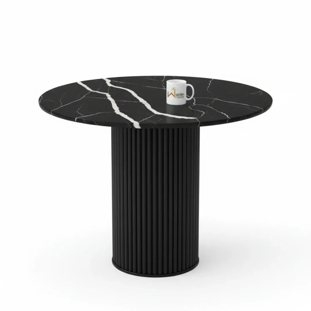 Luxe Round Dining Table with Marble Top