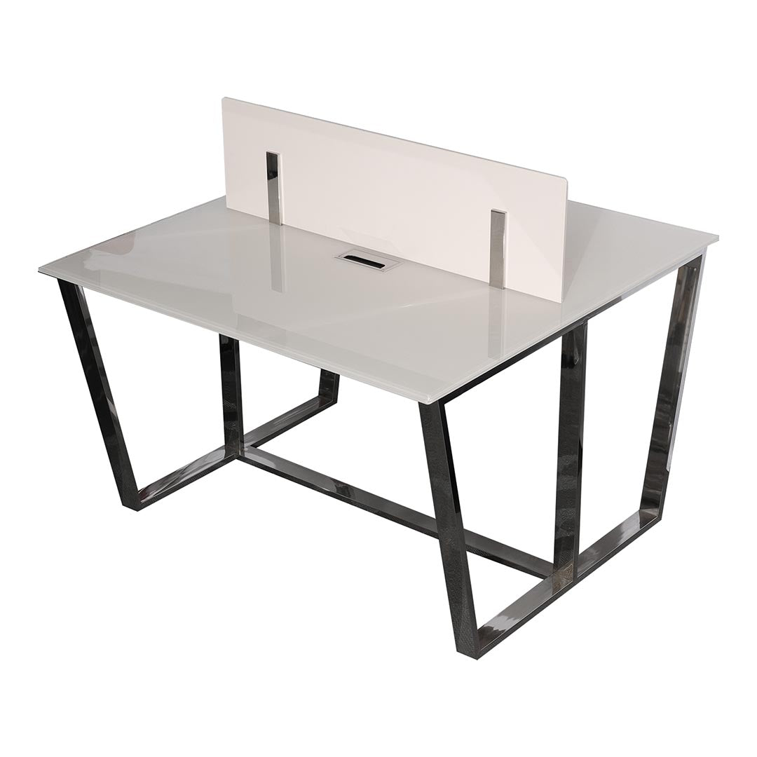 Luxury Workstation with Tempered Glass And Stainless Steel Frame-GCC Home Center