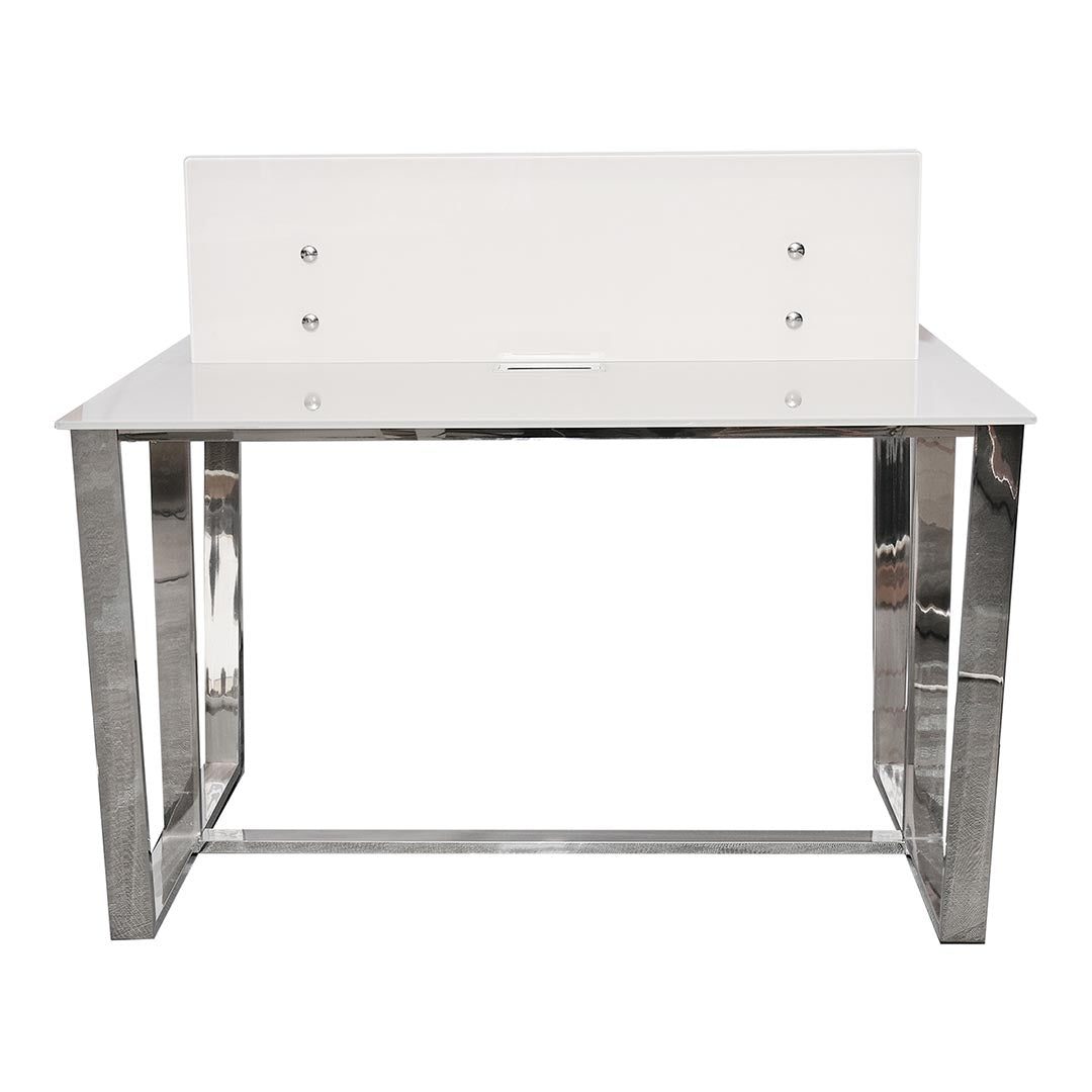 Luxury Workstation with Tempered Glass And Stainless Steel Frame-GCC Home Center