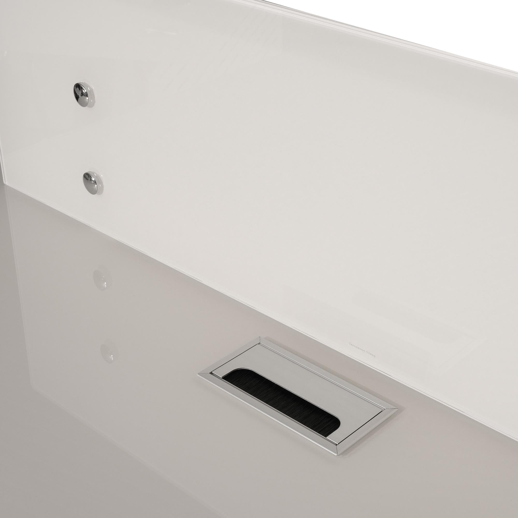 Luxury Workstation with Tempered Glass And Stainless Steel Frame-GCC Home Center