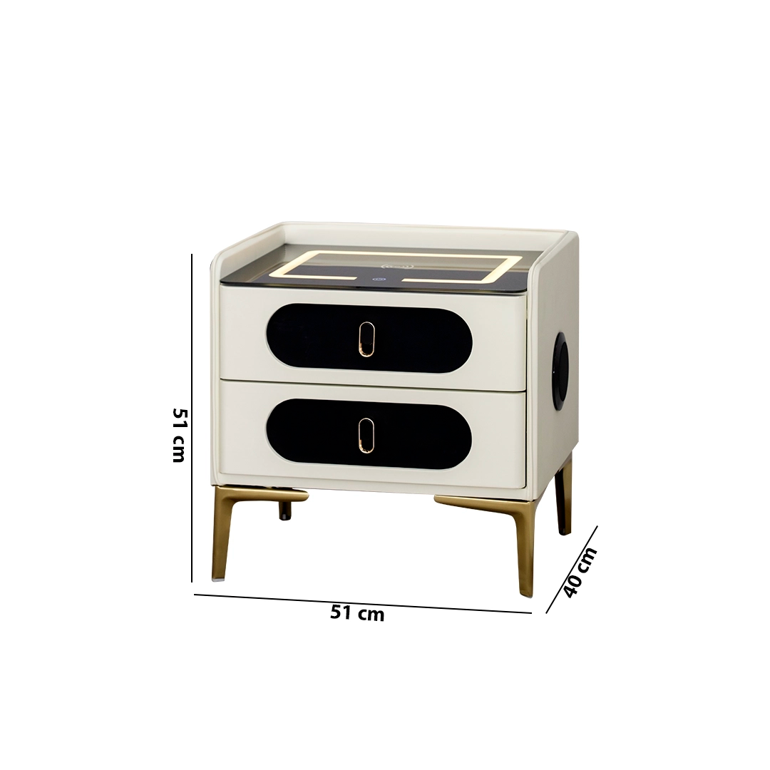 Smart Night Stand With Wireless Charging And Bluetooth Speakers