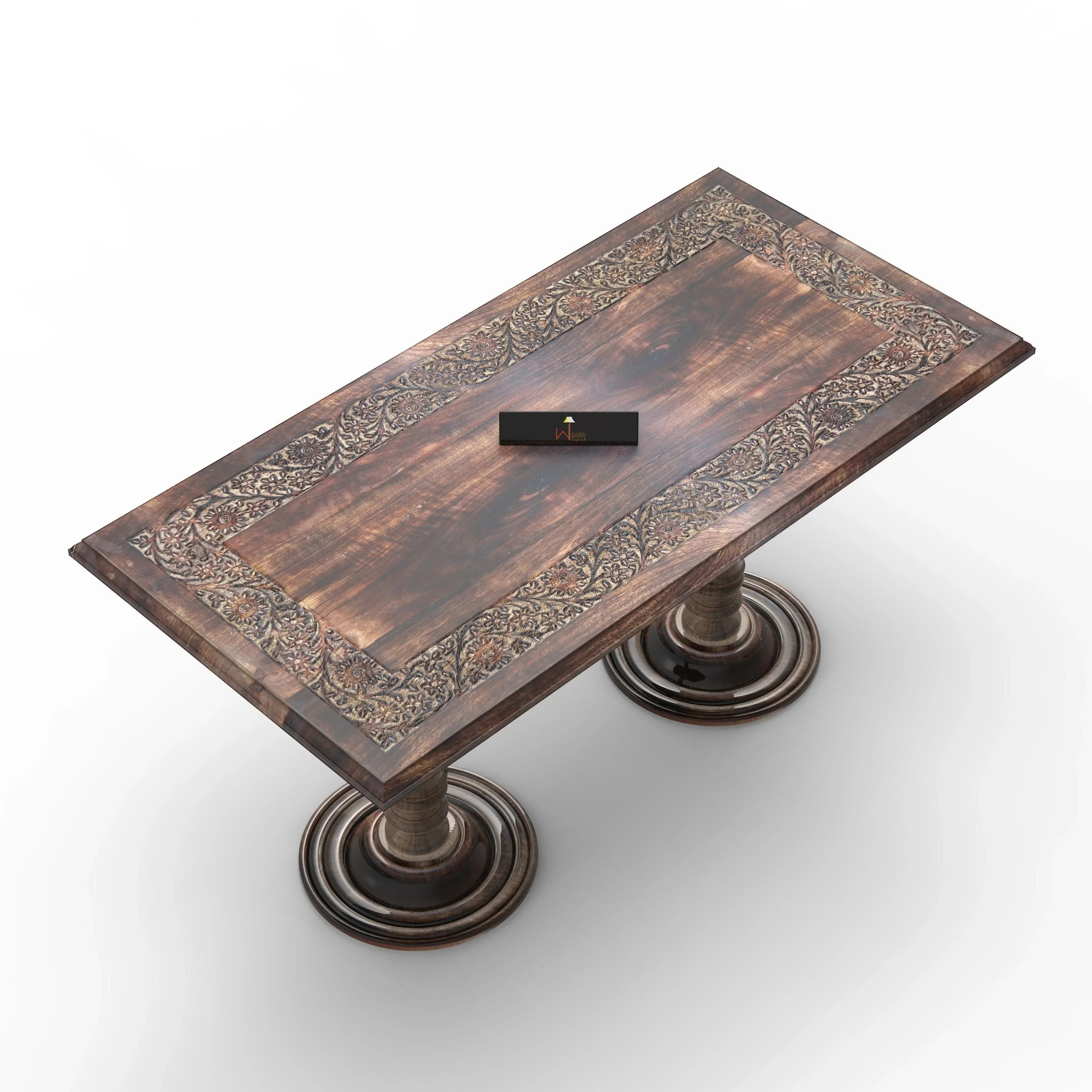Elegant Hand Carved Solid Wood Coffee Table