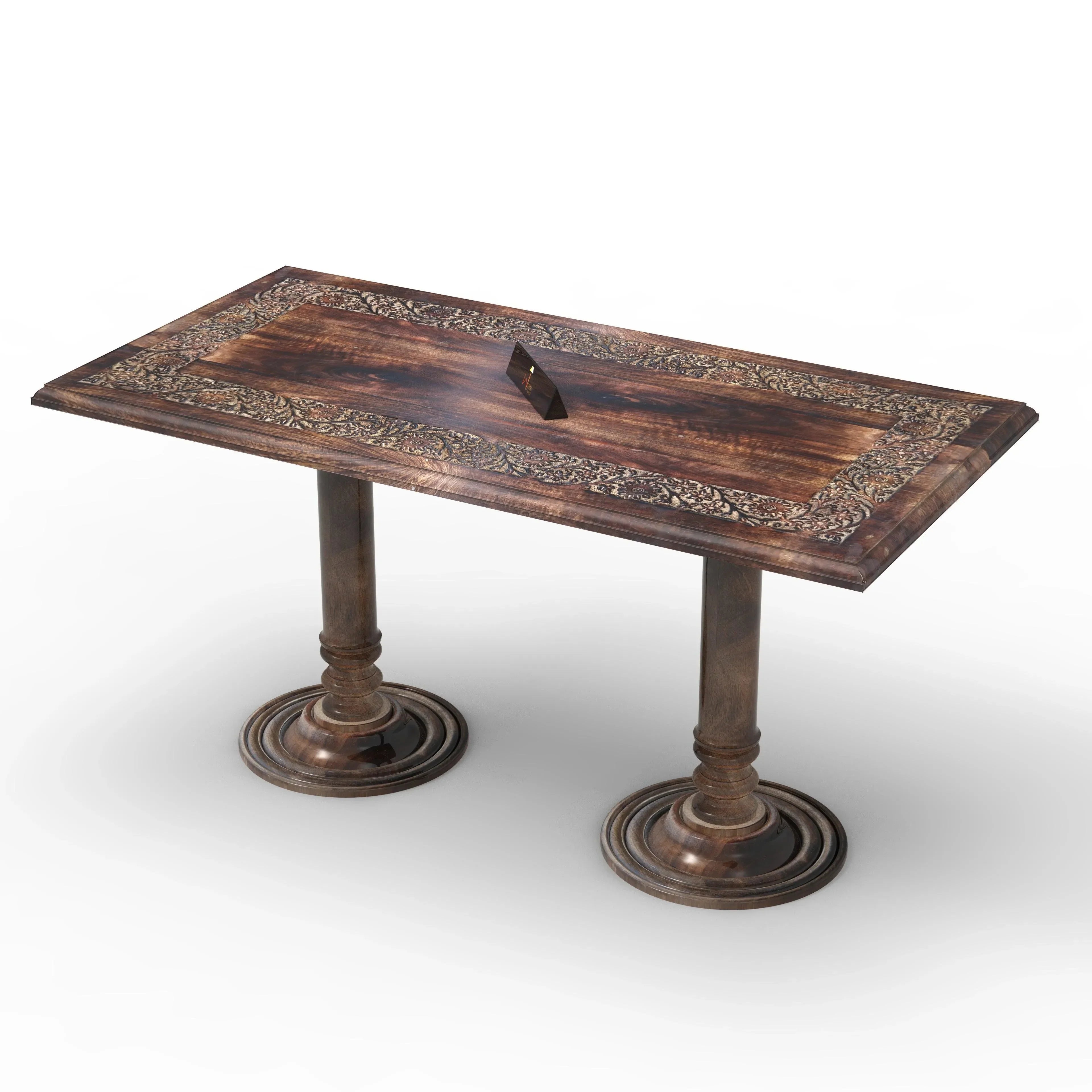 Elegant Hand Carved Solid Wood Coffee Table