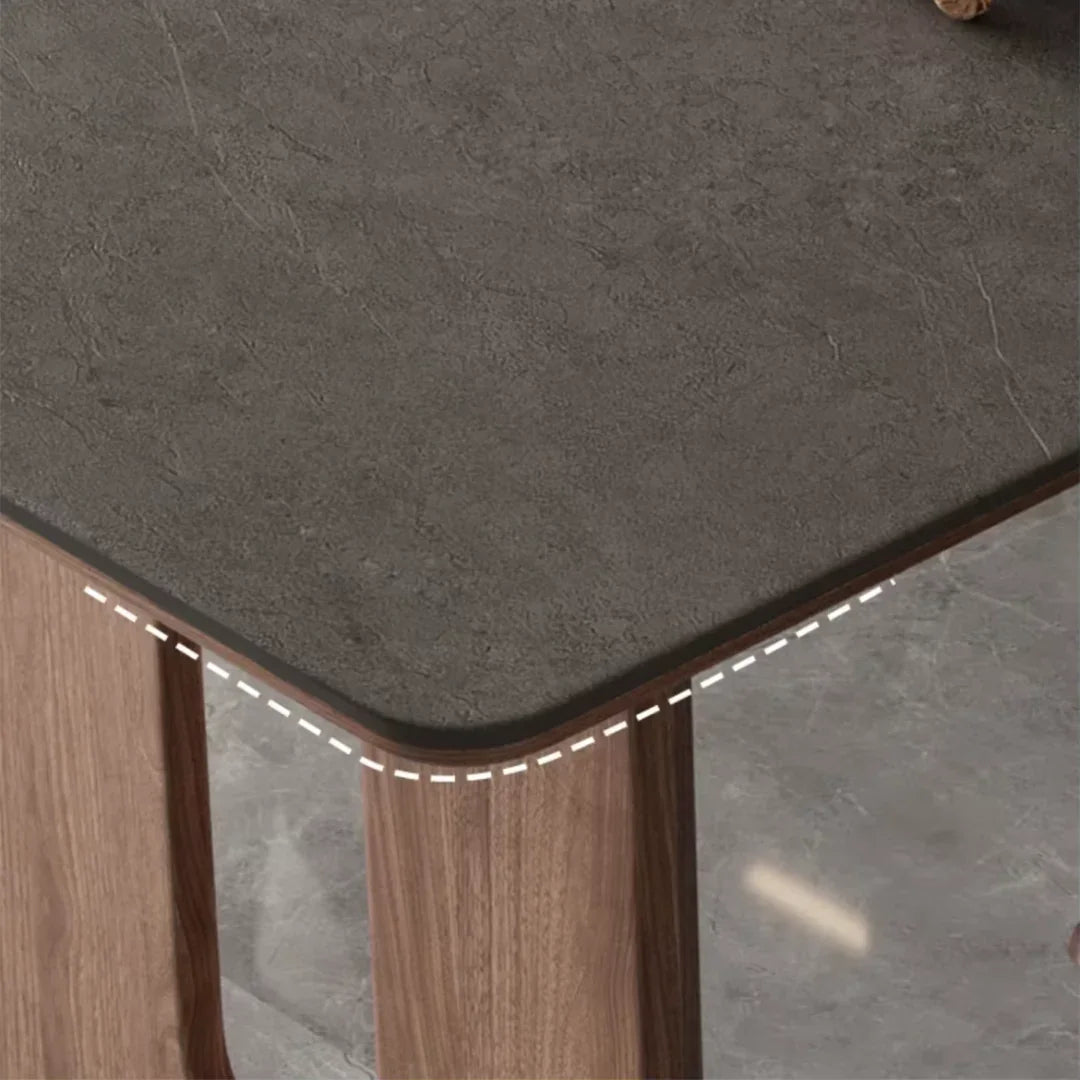 Modern Luxury 6 Seater Rock Slab Dining Table Set