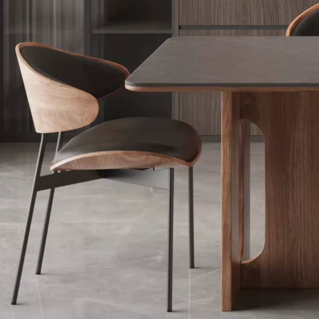 Modern Luxury 6 Seater Rock Slab Dining Table Set