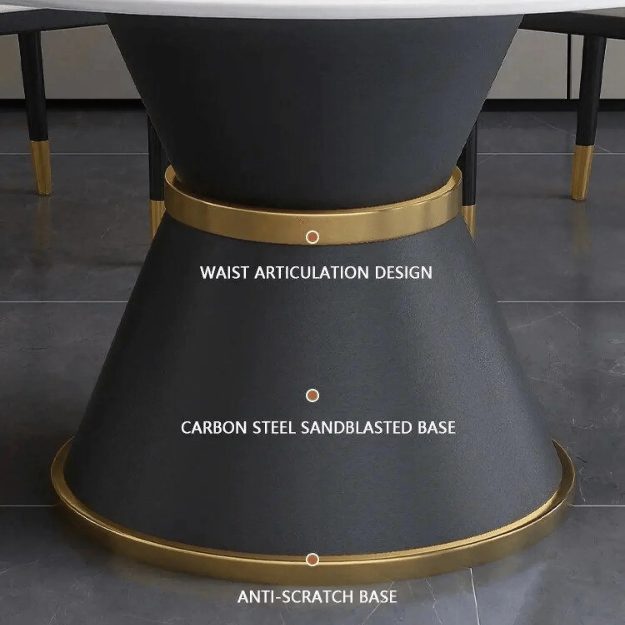 Luxury Round Modern Dining Table with Rotatable Top