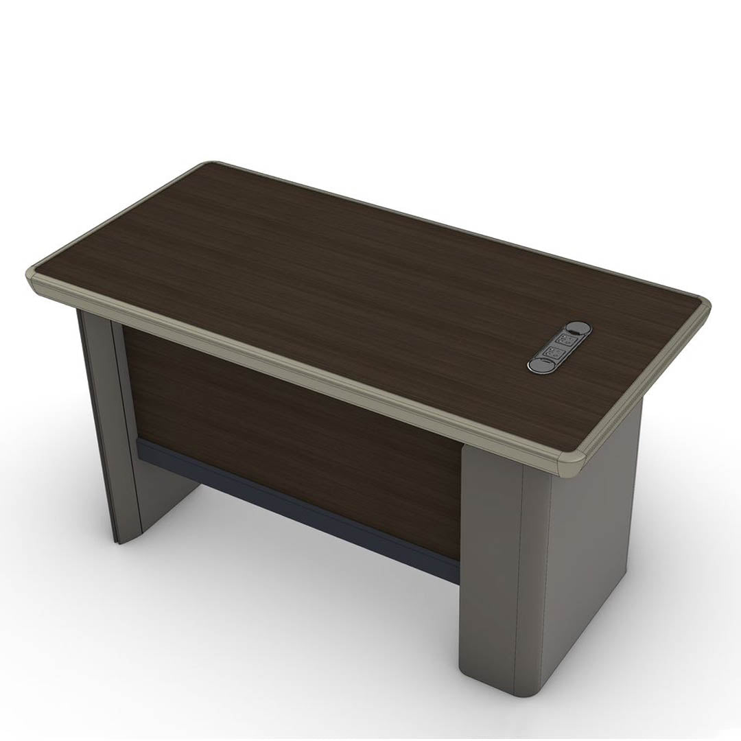Executive Office Table, Modern Office Desk With Storage Cabinets - Brown-GCC Home Center