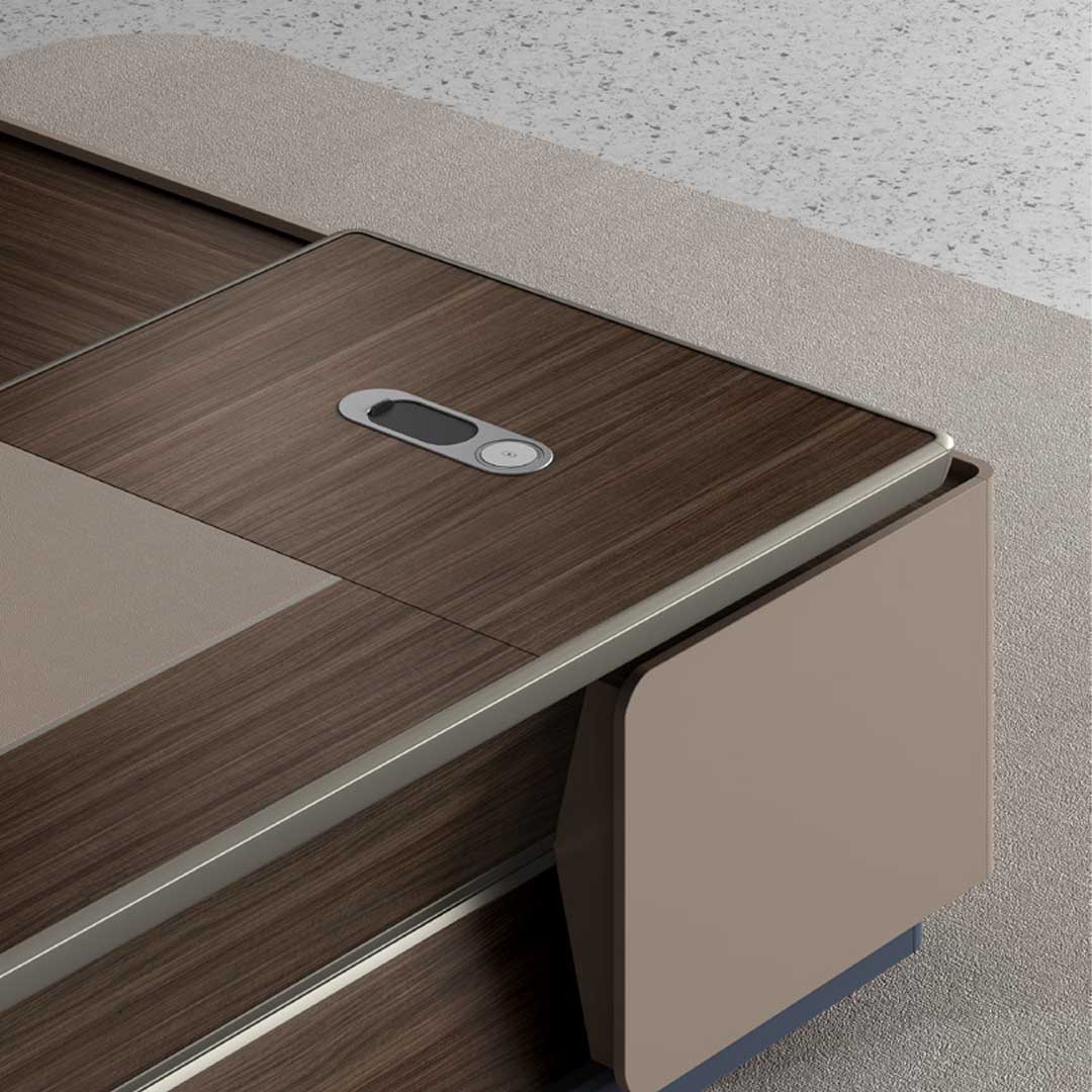 Modern And Sleek Design Executive Office Table With Elegant Finish - Brown-GCC Home Center